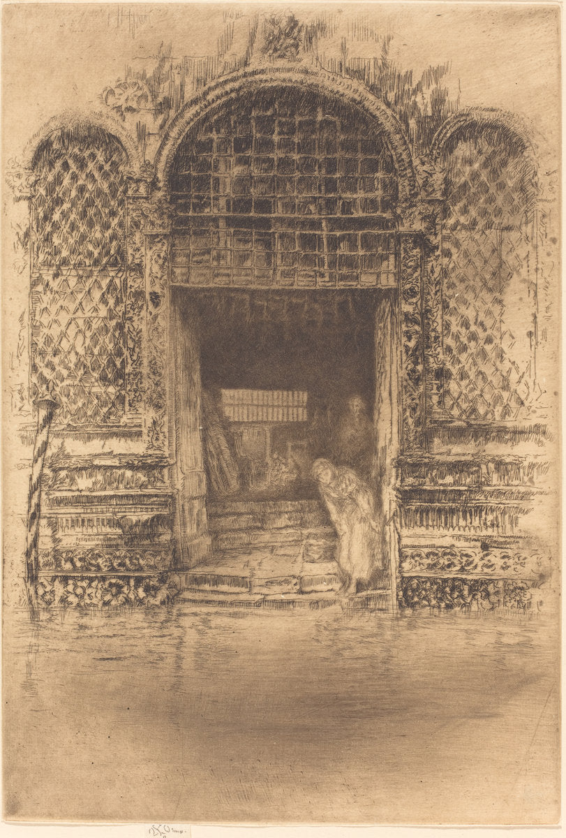 The Doorway by James McNeill Whistler (American, 1834 - 1903), 16X12"(A3)Poster Print