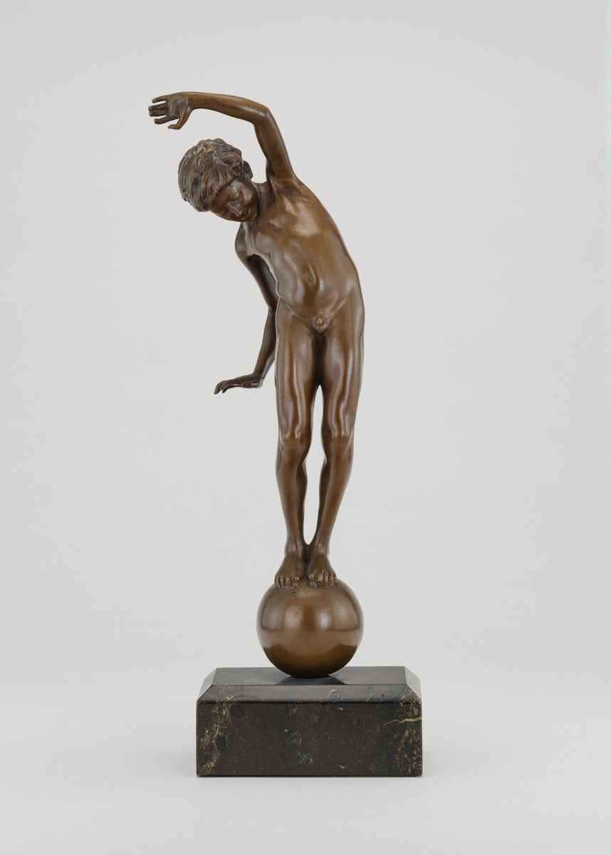 Boy Balancing on a Ball by Johannes Götz (German, 1865 - 1934), 16X12"(A3)Poster Print