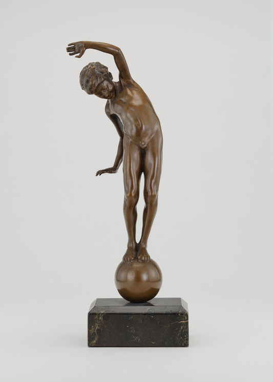 Boy Balancing on a Ball by Johannes Götz (German, 1865 - 1934), 16X12"(A3)Poster Print