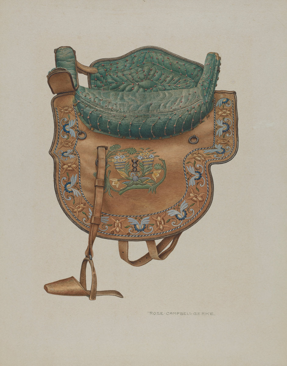 Child's Side Saddle by Rose Campbell-Gerke (American, active c. 1935), 16X12"(A3)Poster Print