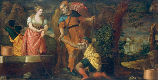 Rebecca at the Well by Veronese (Italian, 1528 - 1588), 16X12"(A3)Poster Print