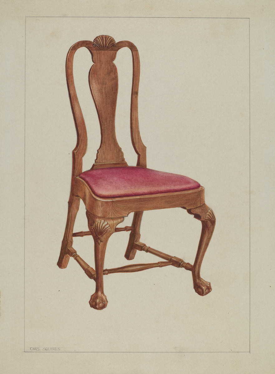 Side Chair by Charles Squires (American, active c. 1935), 16X12"(A3)Poster Print