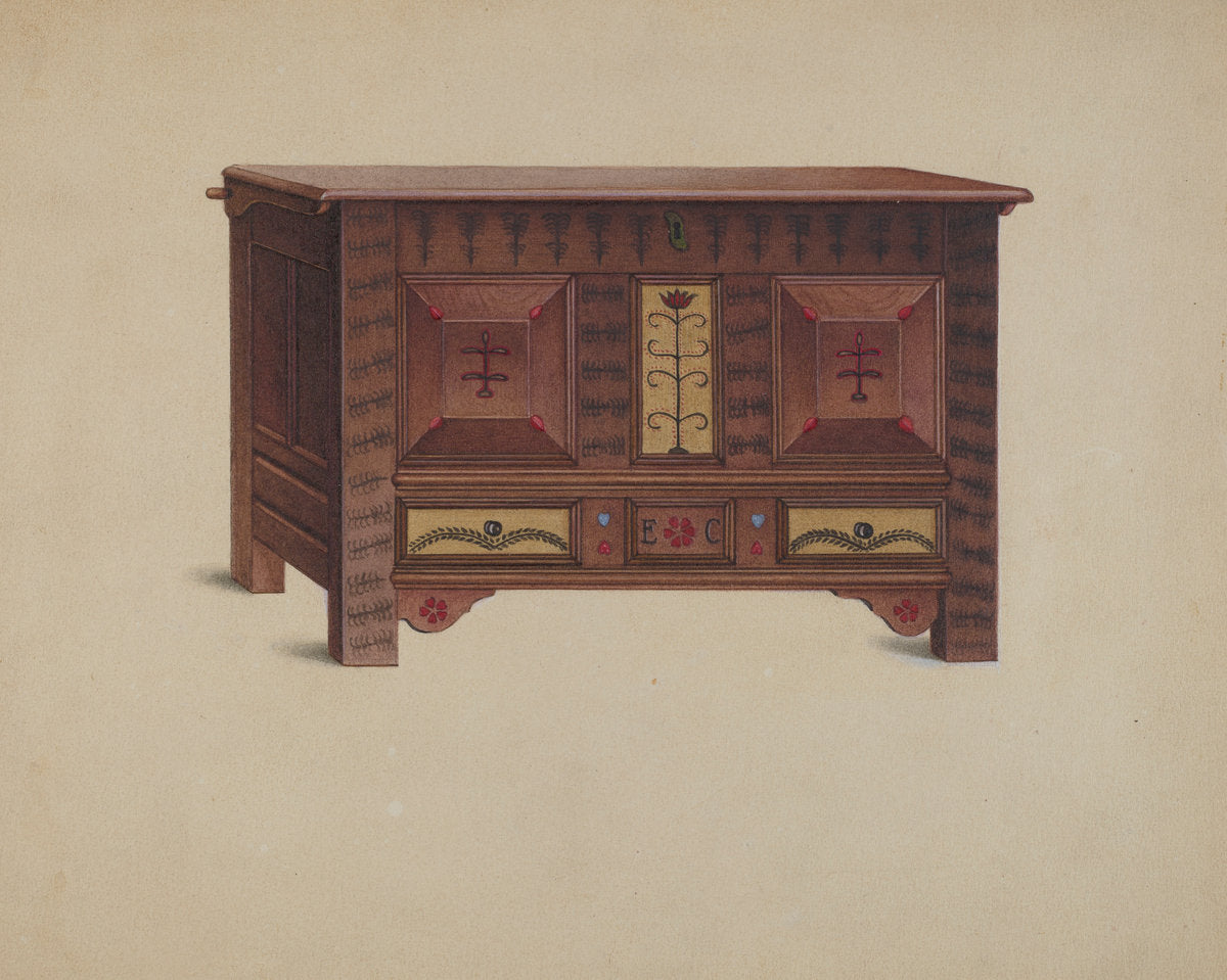 Painted Chest by Sumner Merrill (American, active c. 1935), 16X12"(A3)Poster Print