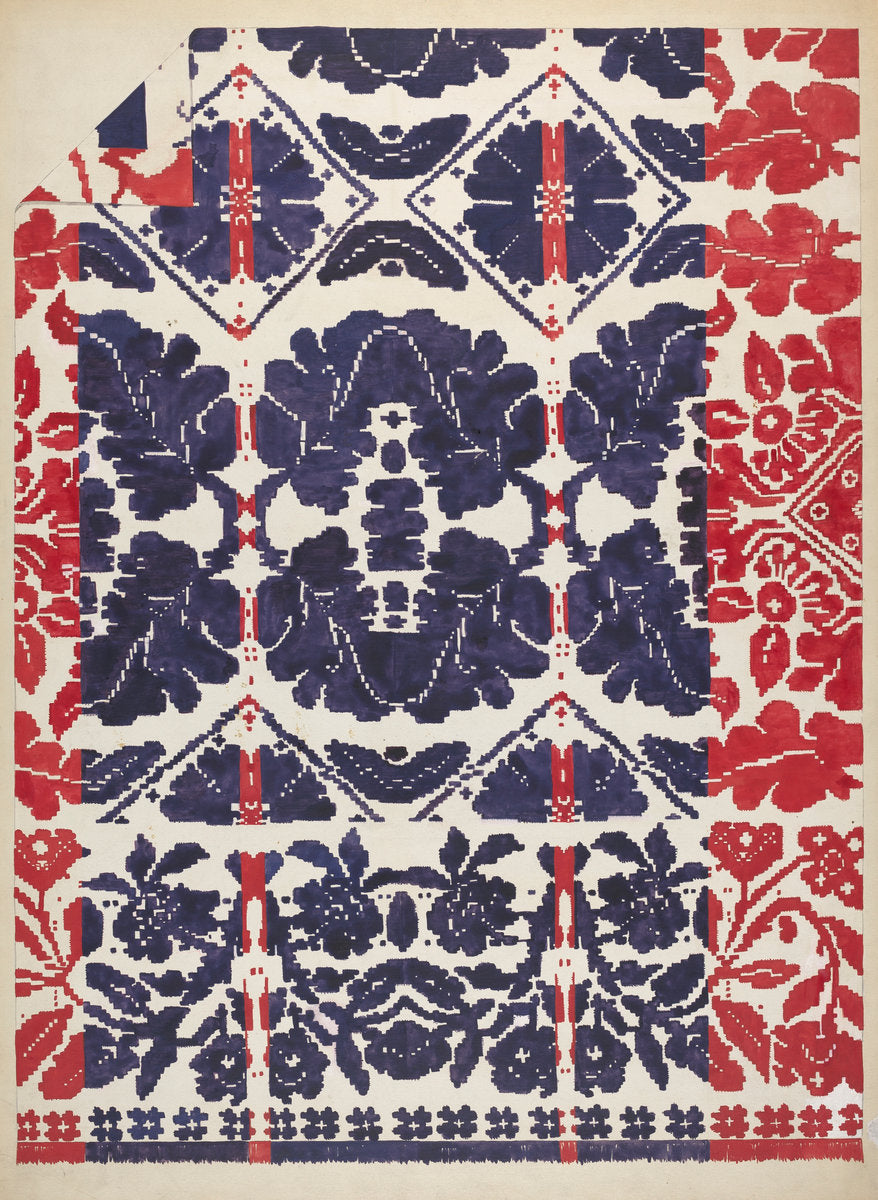 Coverlet by Katherine Hastings (American, active c. 1935), 16X12"(A3)Poster Print