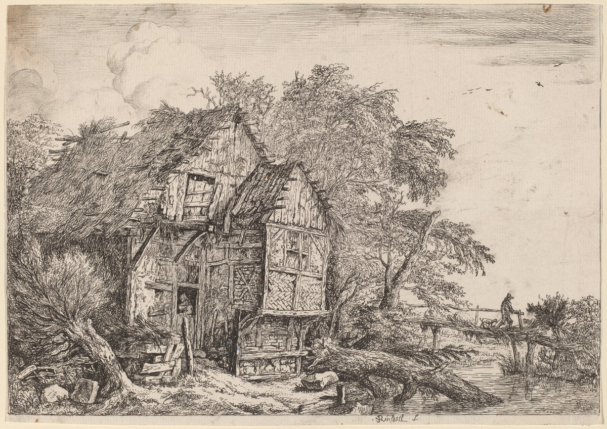The Little Bridge by Jacob van Ruisdael (Dutch, c. 1628/1629 - 1682), 16X12"(A3)Poster Print