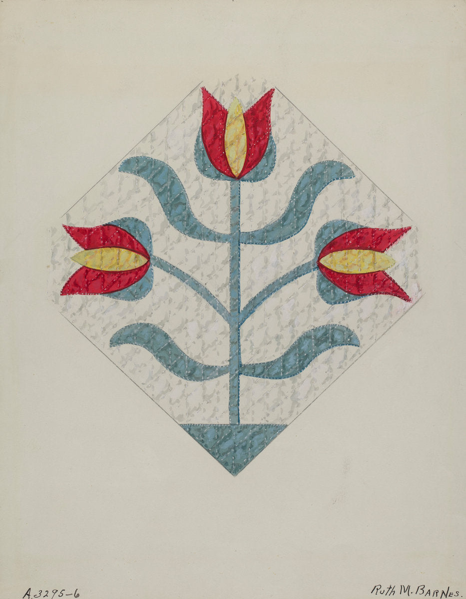 Quilt by Ruth M. Barnes (American, active c. 1935), 16X12"(A3)Poster Print