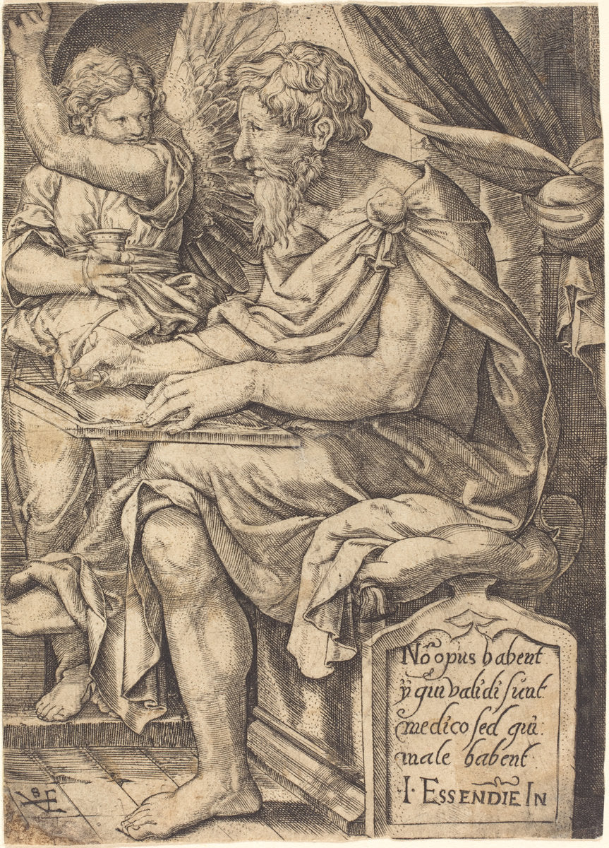 Saint Matthew by Johann Ladenspelder (German, 1512 - 1561 or after), 16X12"(A3)Poster Print