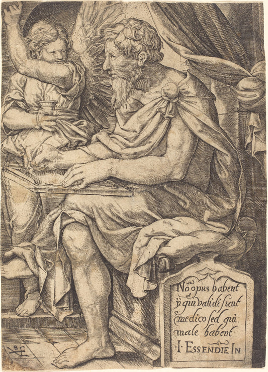 Saint Matthew by Johann Ladenspelder (German, 1512 - 1561 or after), 16X12"(A3)Poster Print
