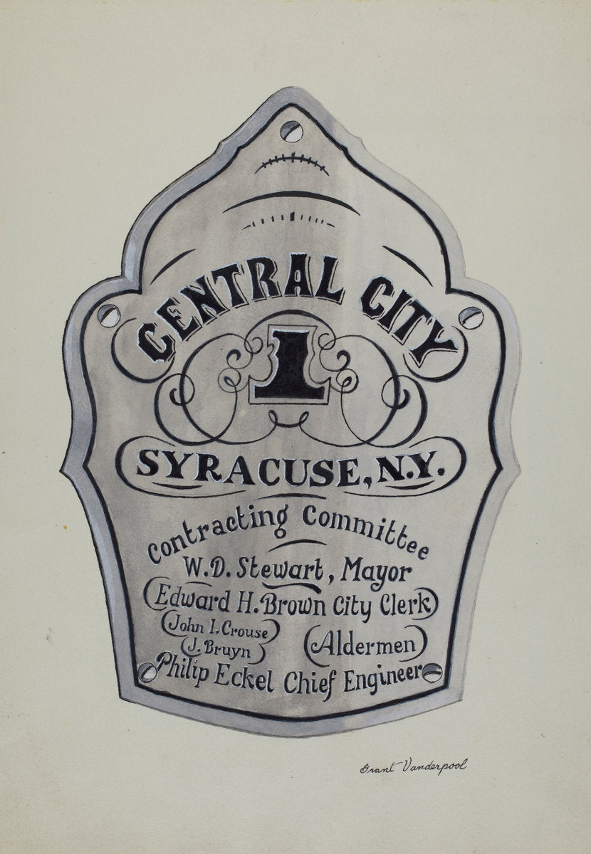 Engraved Name Plate by Grant Vanderpool (American, active c. 1935), 16X12"(A3)Poster Print