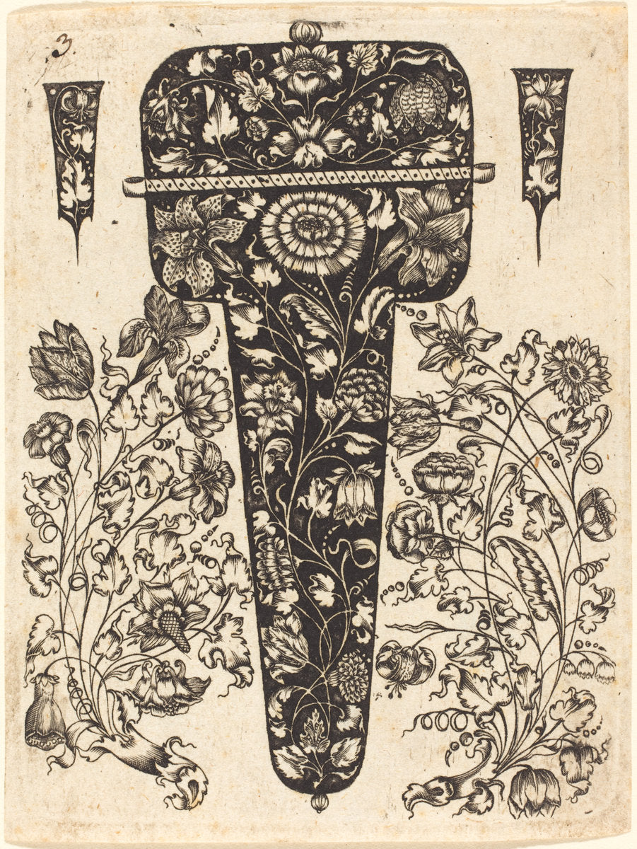 Pendant Embellished with Flowers by Johannes Hanias (German, active 1650/1654), 16X12"(A3)Poster Print