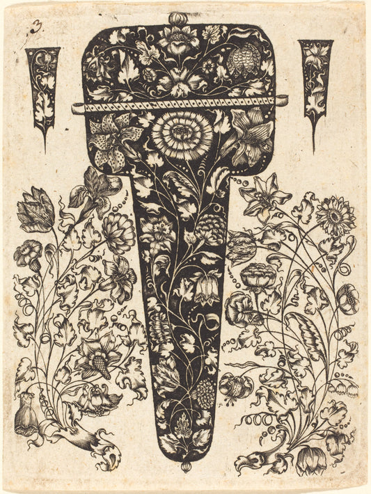 Pendant Embellished with Flowers by Johannes Hanias (German, active 1650/1654), 16X12"(A3)Poster Print