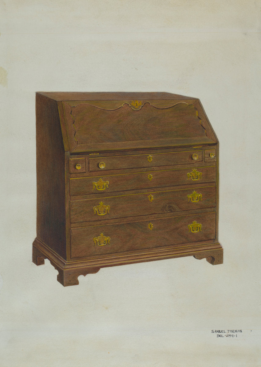 Desk by Samuel Fineman (American, active c. 1935), 16X12"(A3)Poster Print