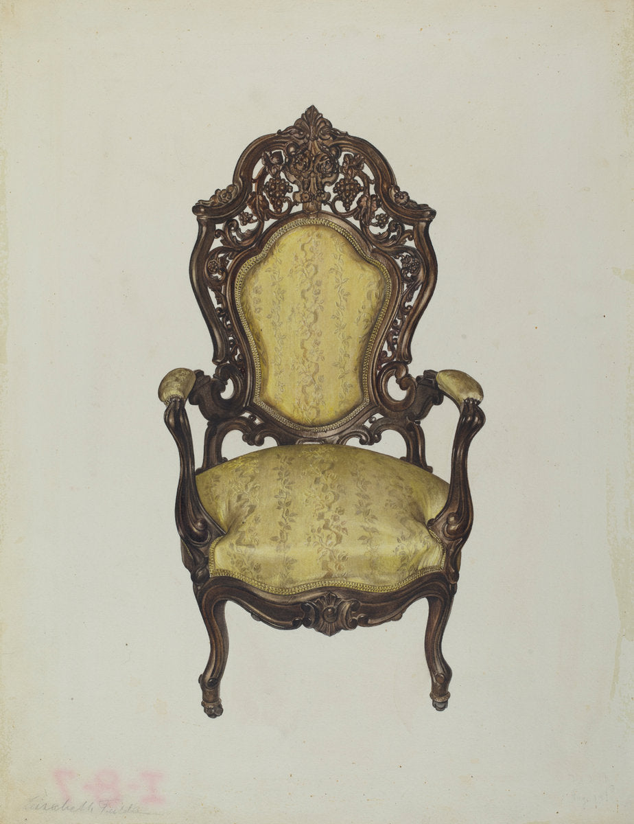 Armchair by Elisabeth Fulda (American, active c. 1935), 16X12"(A3)Poster Print