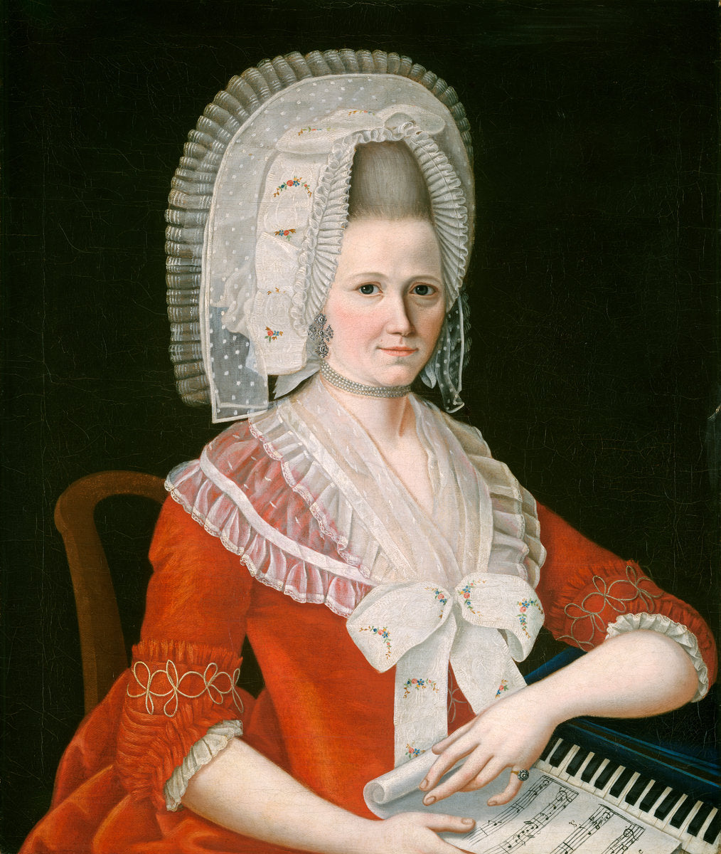 c. 1780 by American 18th Century (Lady Wearing a Large White Cap), 16X12"(A3)Poster Print