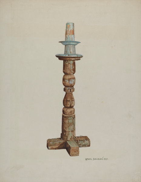 Pascal Candlestick by Ethel Dougan (American, 1898 - 1976), 16X12"(A3)Poster Print