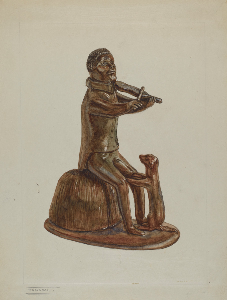Statuette by Frank Fumagalli (American, active c. 1935), 16X12"(A3)Poster Print