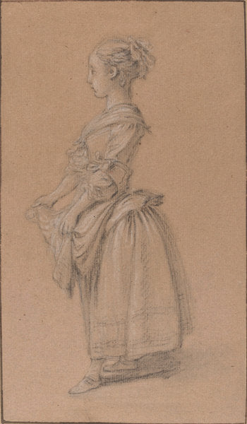 A Girl in Peasant Dress by Jean-François Clermont (French, 1717 - 1807), 16X12"(A3)Poster Print