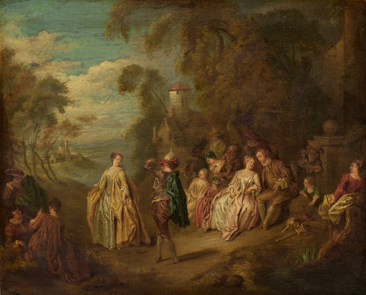 18th or 19th century by after Jean-Baptiste Joseph Pater (Fête Champêtre), 16X12"(A3)Poster Print