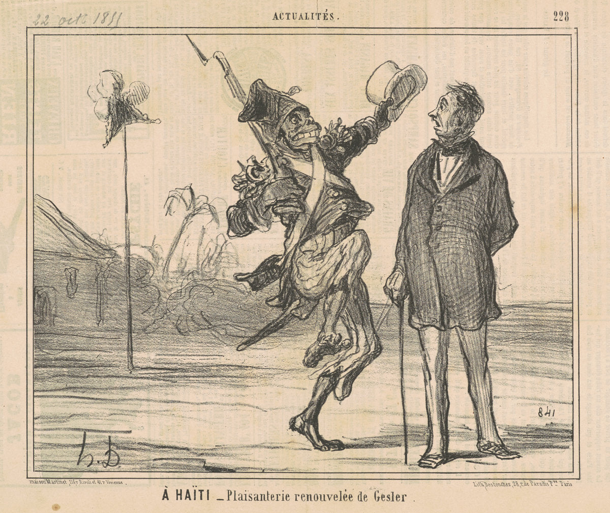 A Haiti by Honoré Daumier (French, 1808 - 1879), 16X12"(A3)Poster Print
