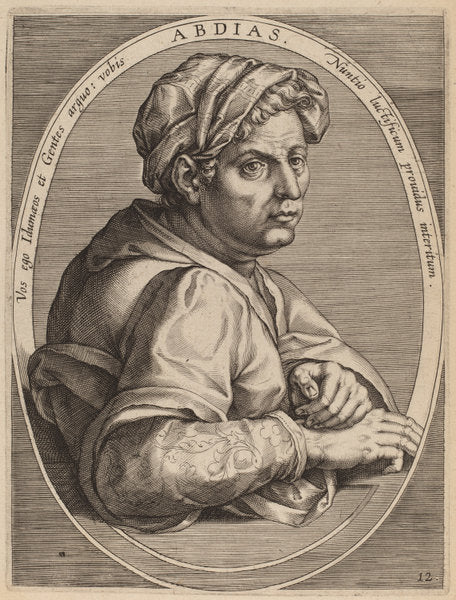 Abdias by Theodor Galle after Jan van der Straet (Flemish, c. 1571 - 1633), 16X12"(A3)Poster Print