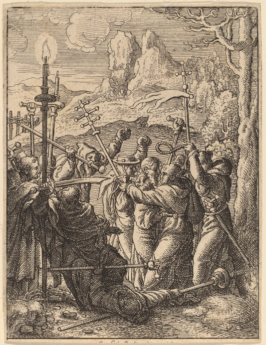 Jesus Taken by Wenceslaus Hollar (Bohemian, 1607 - 1677), 16X12"(A3)Poster Print