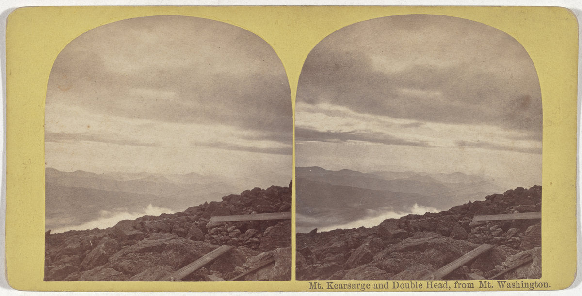 c. 1860 by American 19th Century (Mt. Kearsarge and Double Head, from Mt. Washington), 16X12"(A3)Poster Print