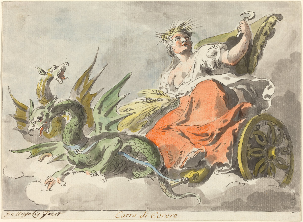 Carro di Cerere (Chariot of Ceres) by Pietro de Angelis (Venetian, c. 1730s - 1800 or later), 16X12"(A3)Poster Print
