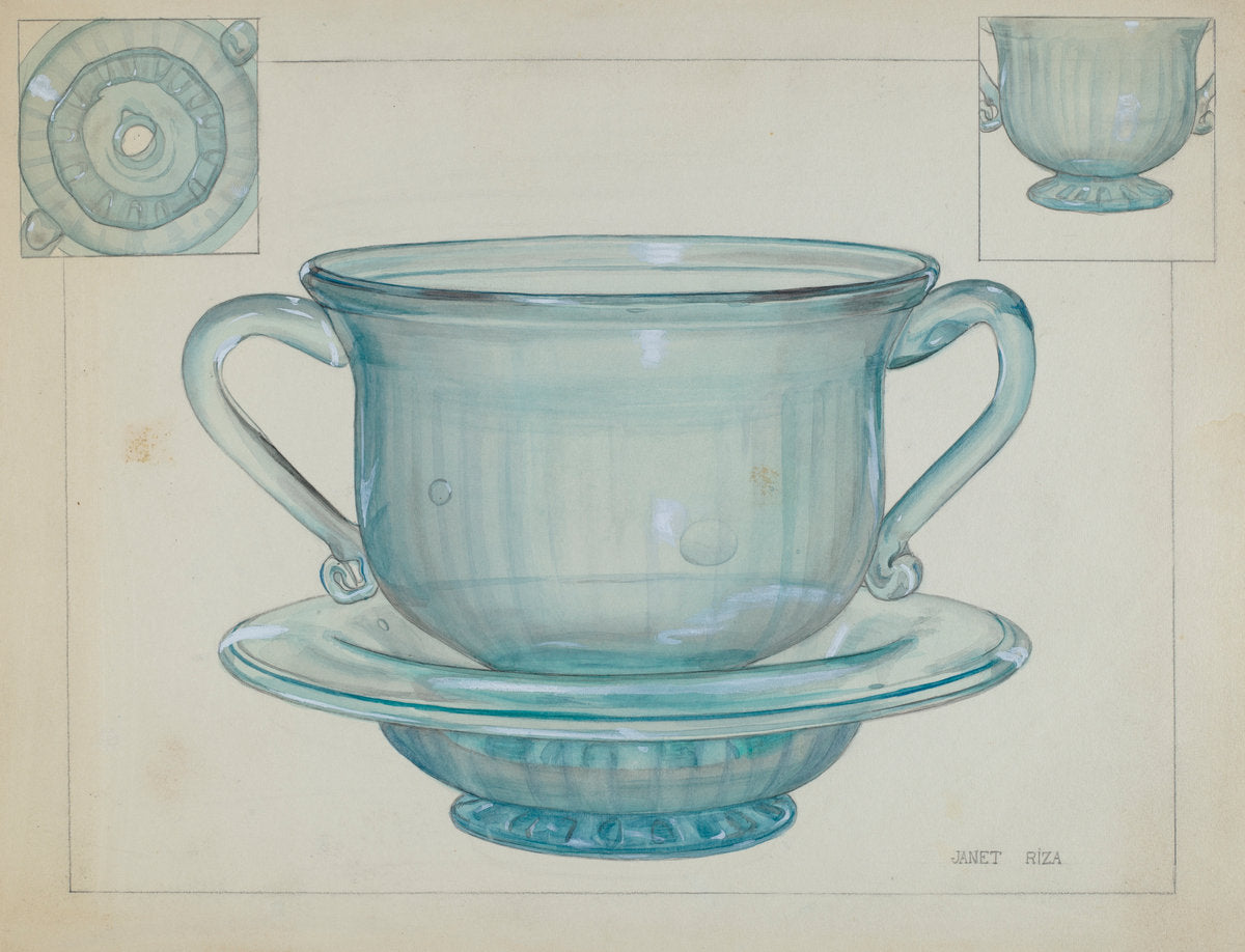 Flower Pot and Base by Janet Riza (American, active c. 1935), 16X12"(A3)Poster Print