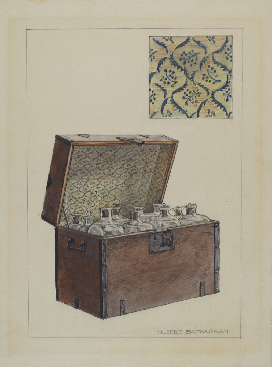 Medicine Bottle Chest by Gilbert Sackerman (American, active c. 1935), 16X12"(A3)Poster Print