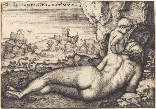 The Penance of Saint John Chrysostom by Sebald Beham (German, 1500 - 1550), 16X12"(A3)Poster Print