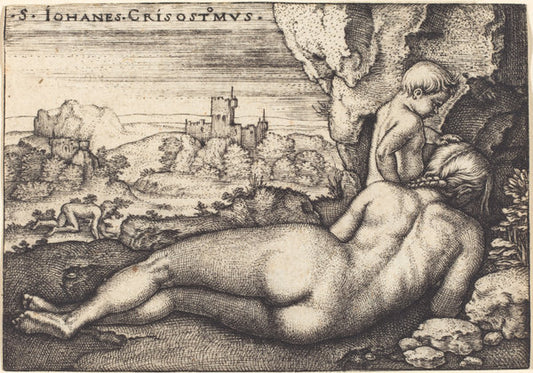 The Penance of Saint John Chrysostom by Sebald Beham (German, 1500 - 1550), 16X12"(A3)Poster Print