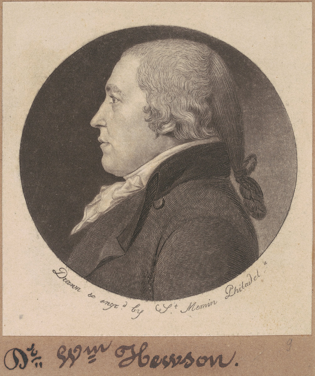 William Hewson by Charles B. J. Févret de Saint-Mémin (French, 1770 - 1852), 16X12"(A3)Poster Print