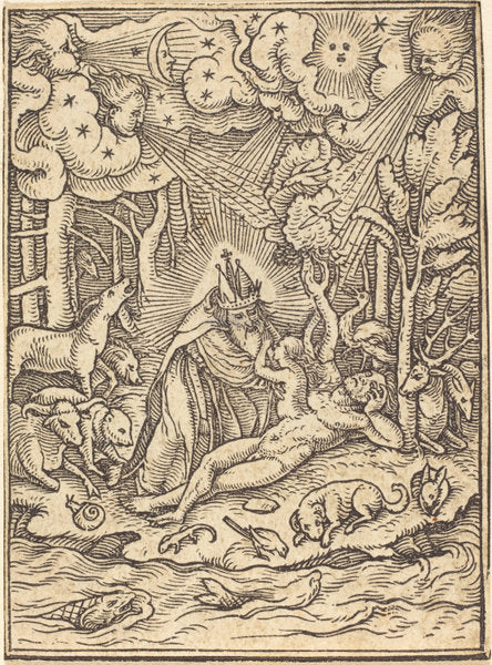 The Creation by Hans Holbein the Younger (German, 1497/1498 - 1543), 16X12"(A3)Poster Print