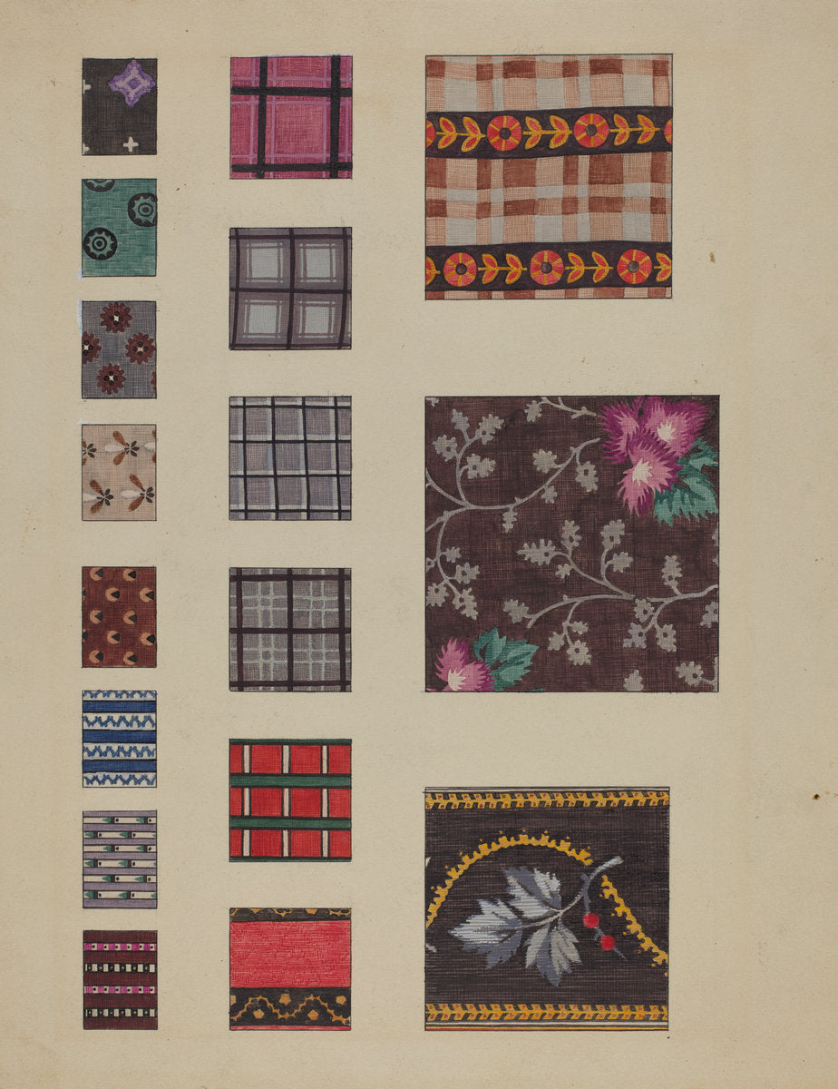 Printed Delaines by Millia Davenport (American, active c. 1935), 16X12"(A3)Poster Print