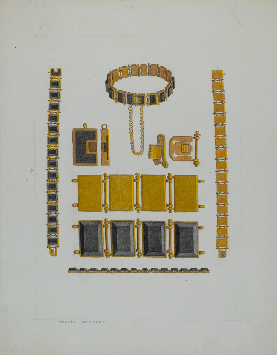 Onyx Bracelet by Tulita Westfall (American, active c. 1935), 16X12"(A3)Poster Print