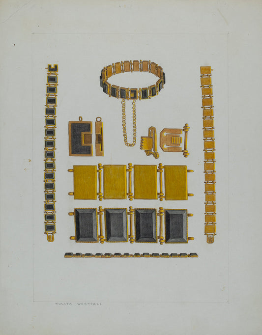 Onyx Bracelet by Tulita Westfall (American, active c. 1935), 16X12"(A3)Poster Print