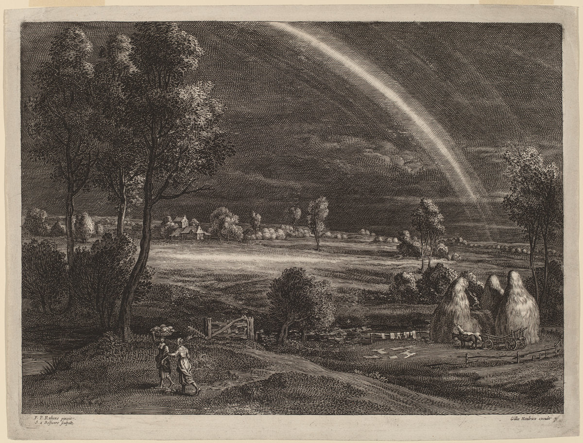 Landscape with a Large Rainbow by Schelte Adams Bolswert after Sir Peter Paul Rubens (Flemish, 1586 - 1659), 16X12"(A3)Poster Print