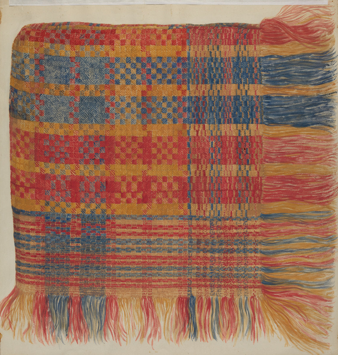 Coverlet (Plaid) by Eva Wilson (American, active c. 1935), 16X12"(A3)Poster Print