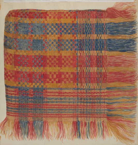 Coverlet (Plaid) by Eva Wilson (American, active c. 1935), 16X12"(A3)Poster Print