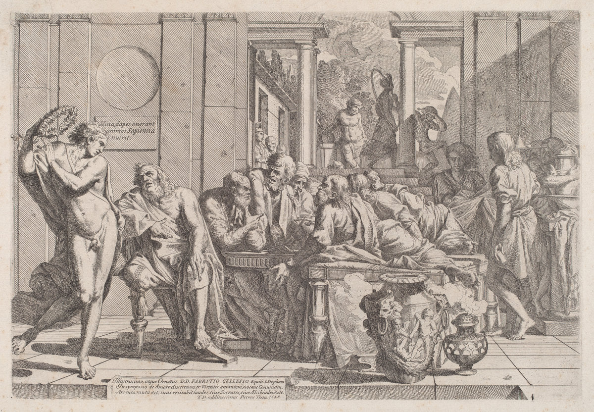 The Symposium by Pietro Testa (Italian, 1612 - 1650), 16X12"(A3)Poster Print