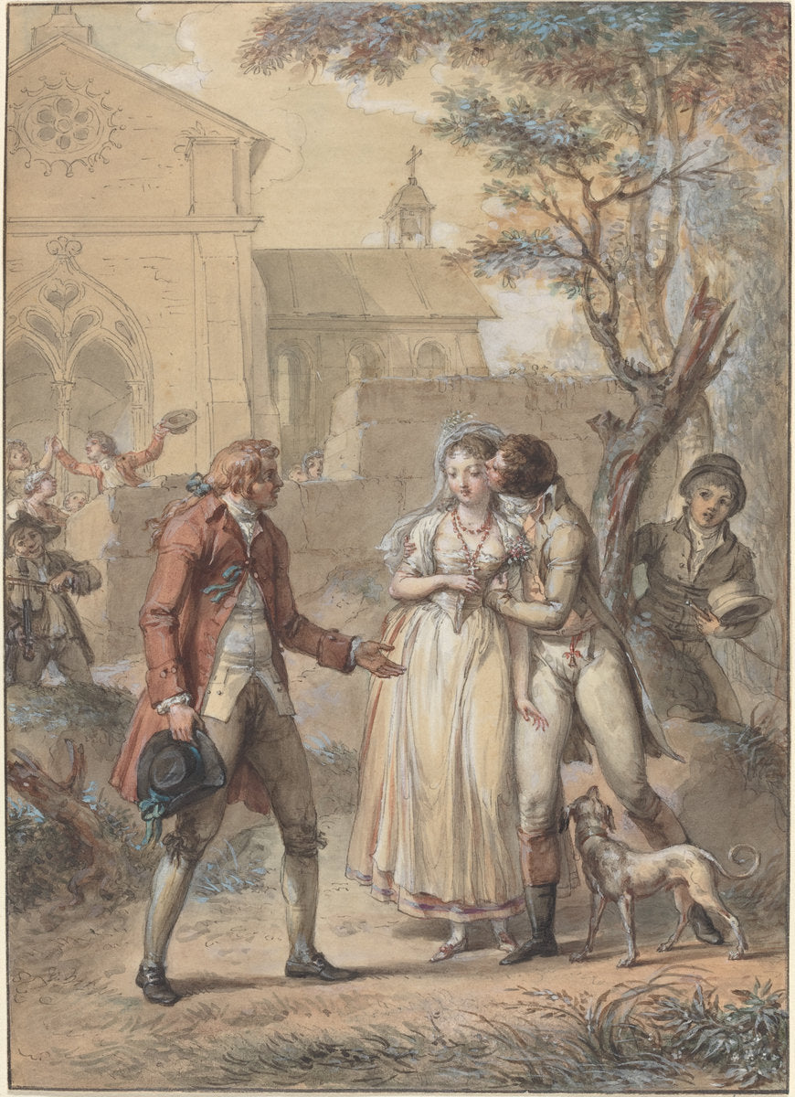 The Kiss Returned by Jacques Louis François Touzé (French, 1747 - 1807), 16X12"(A3)Poster Print