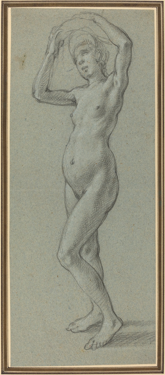 Study of a Female Nude by Alessandro Casolani (Sienese, 1552 - 1606), 16X12"(A3)Poster Print
