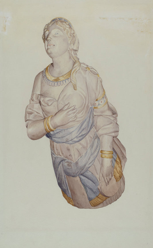 Figurehead from "Kenilworth" by Curry M. Bartlett (American, active c. 1935), 16X12"(A3)Poster Print