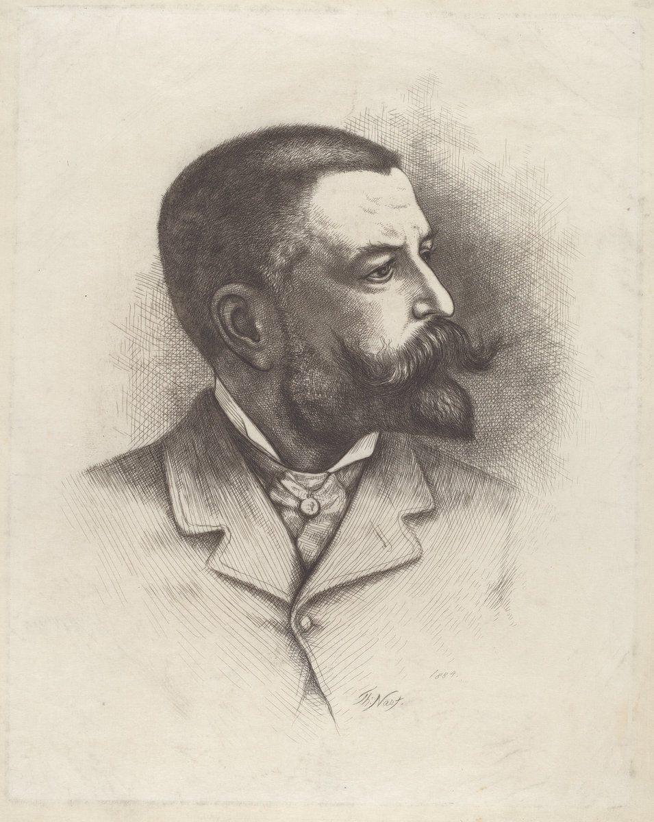 Self Portrait by Thomas Nast (American, 1840 - 1902), 16X12"(A3)Poster Print