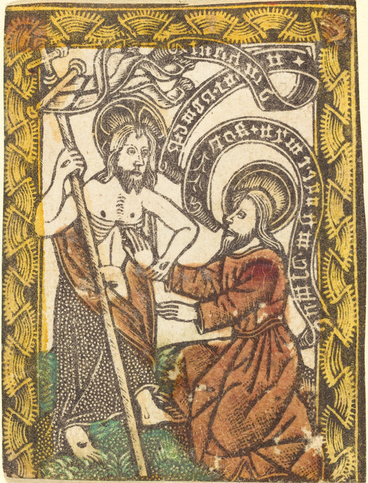 1460/1480 by Workshop of Master of the Borders with the Four Fathers of the Church (Christ Appearing to Saint Thomas), 16X12"(A3)Poster Print