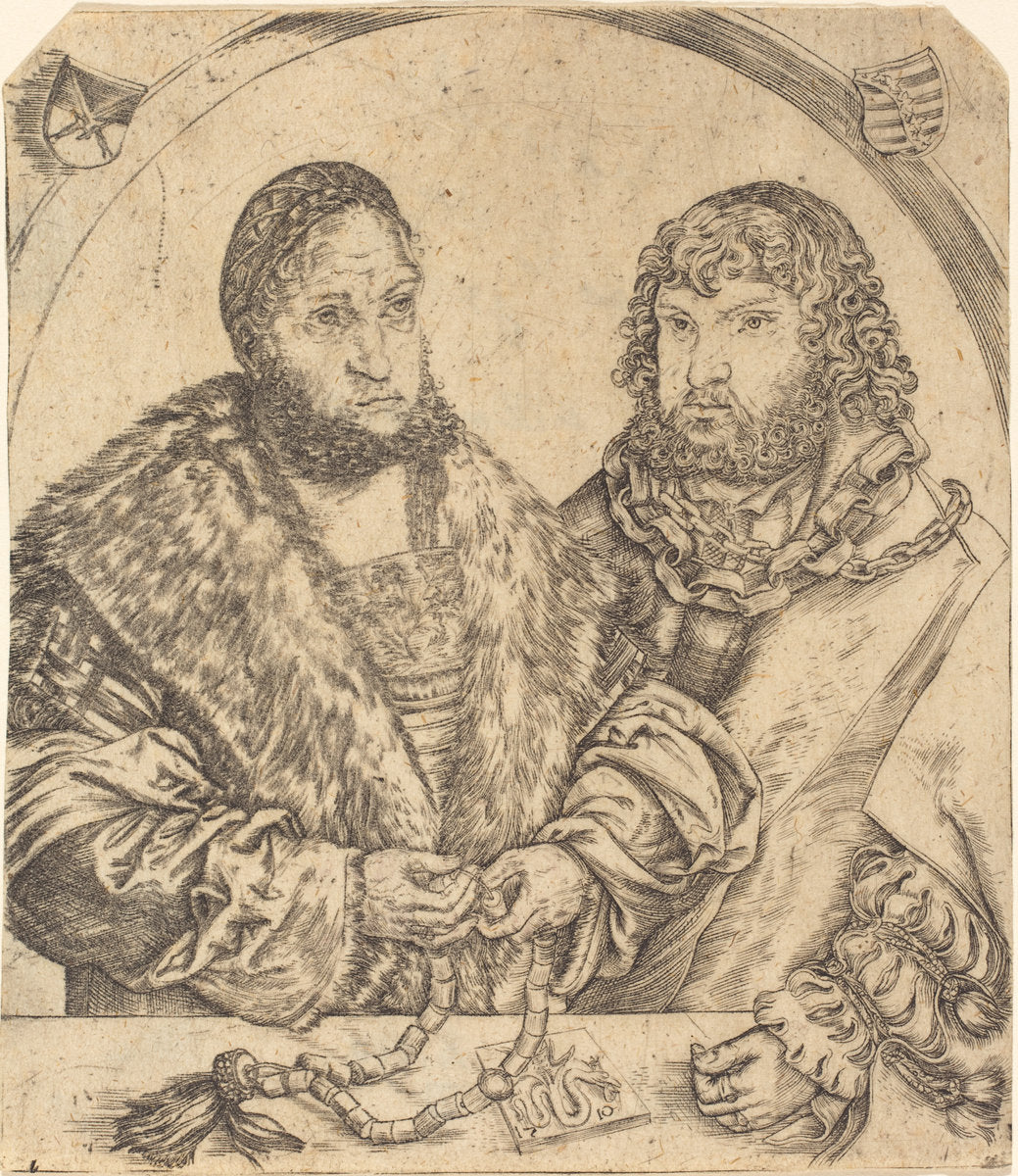 Frederick the Wise and John the Constant of Saxony by Lucas Cranach the Elder (German, 1472 - 1553), 16X12"(A3)Poster Print