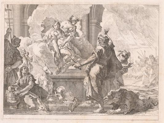 The Sacrifice of Iphigenia by Francesco Fontebasso (Venetian, 1709 - 1769), 16X12"(A3)Poster Print