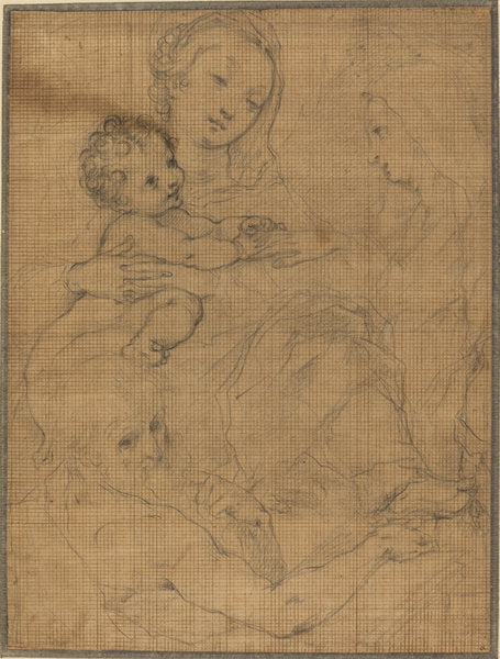 Mystic Marriage of Saint Catherine with Saint Jerome by Francesco Vanni (Sienese, 1563 - 1610), 16X12"(A3)Poster Print