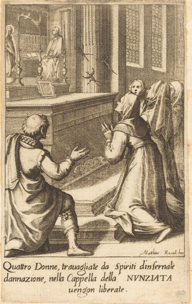 Four Women by Jacques Callot after Matteo Rosselli (French, 1592 - 1635), 16X12"(A3)Poster Print
