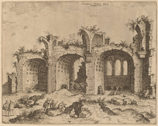 The Basilica of Constantine by Hieronymus Cock (Flemish, c. 1510 - 1570), 16X12"(A3)Poster Print